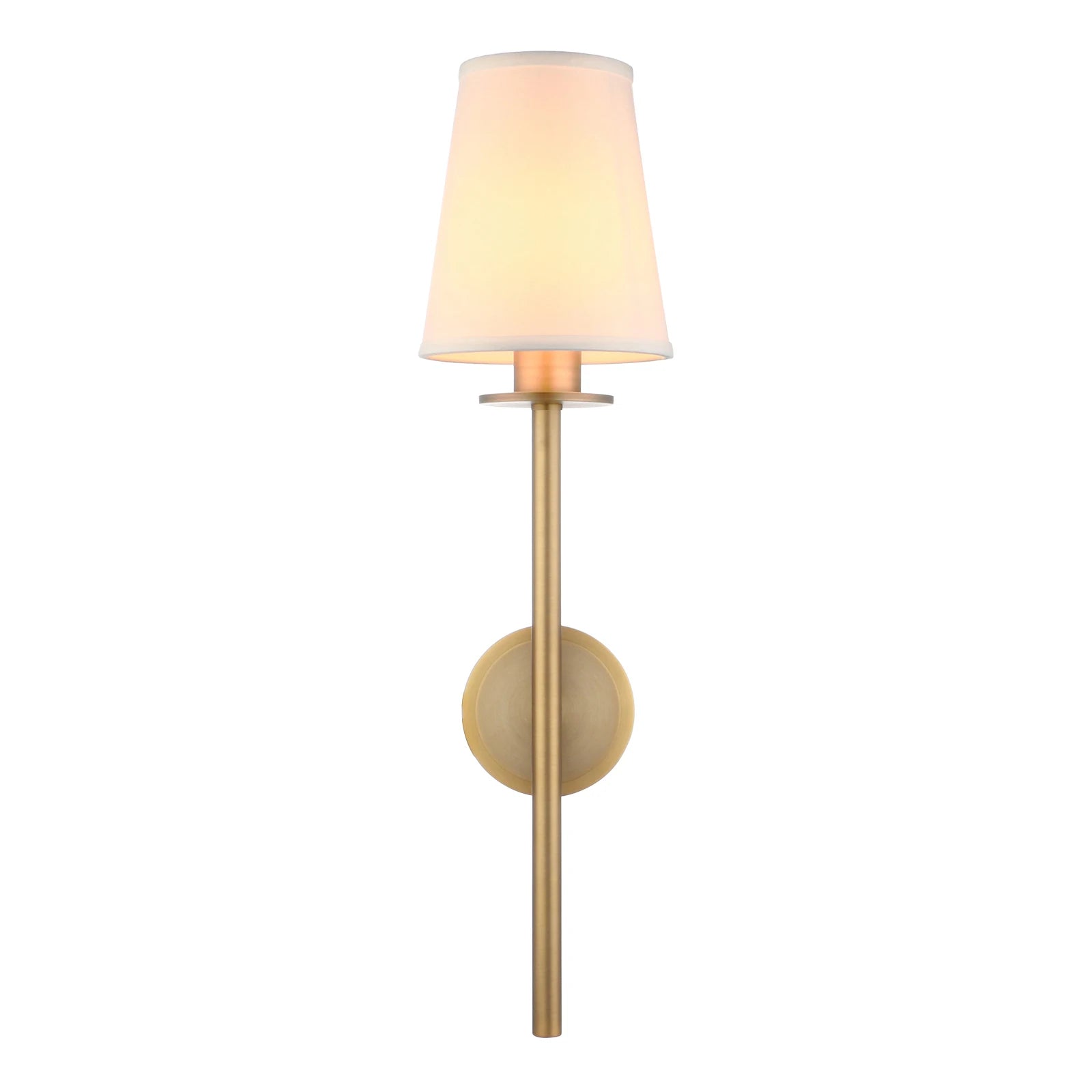 brass single fabric wall sconce