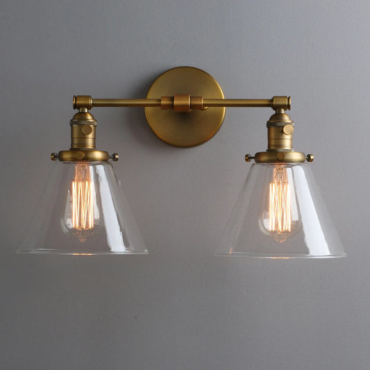 2 lights brass wall sconce