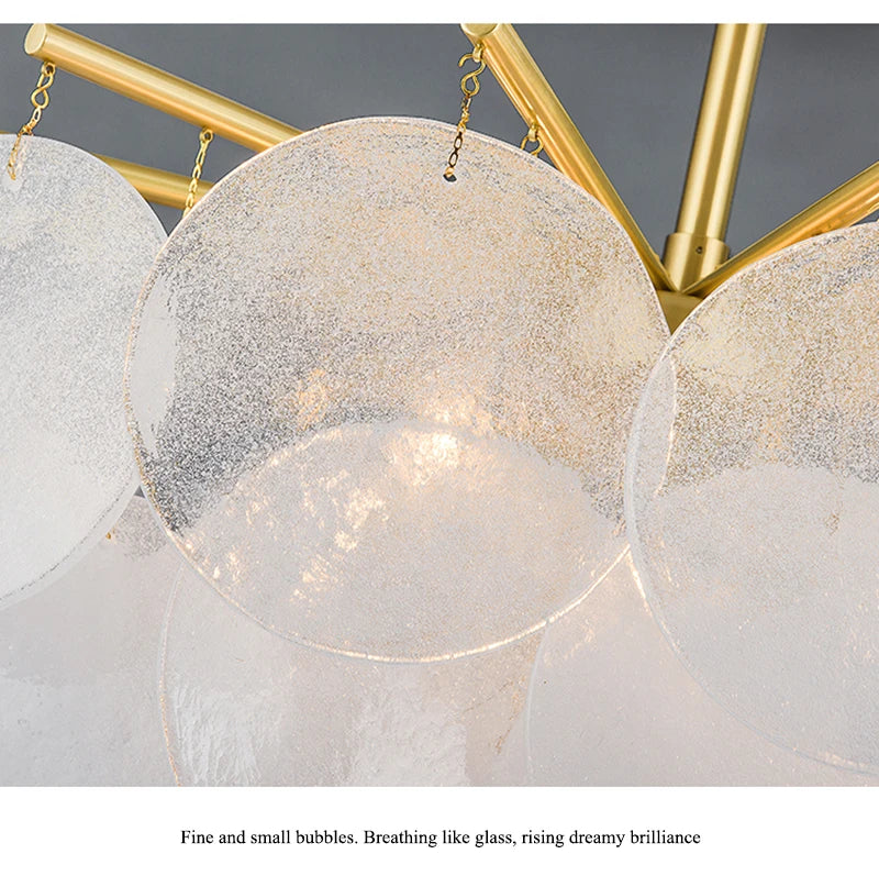 bubble glass disc chandelier