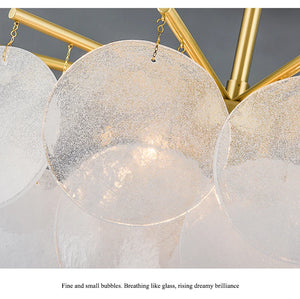 bubble glass disc chandelier