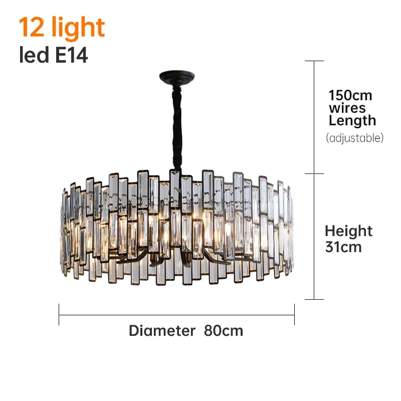 12 light black chandelier