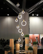 modern chandelier for high ceiling stairwell