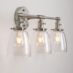 3 light chrome industrial wall sconce