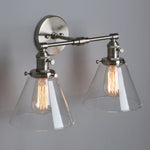 chrome 2 lights wall sconce