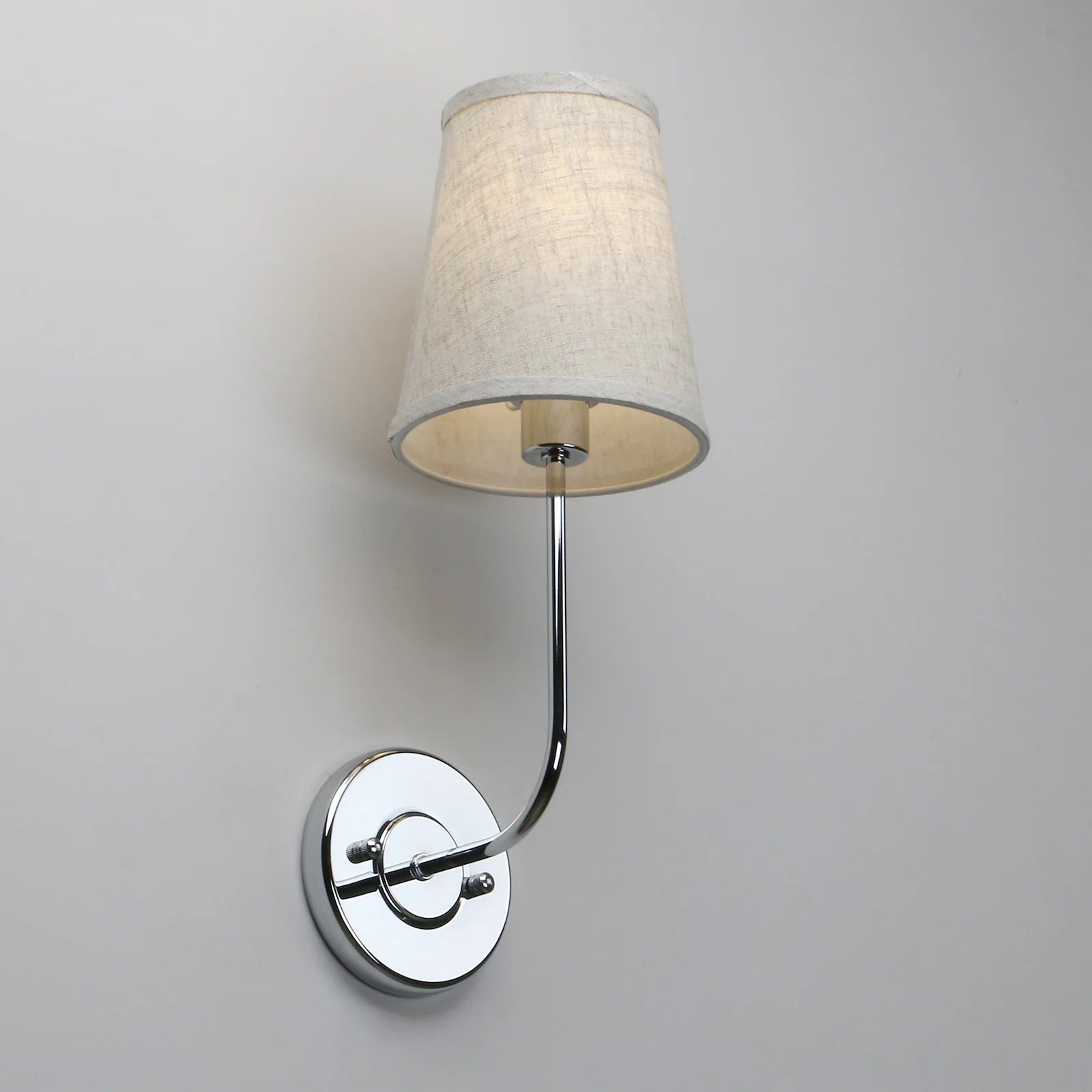 chrome single fabric wall sconce