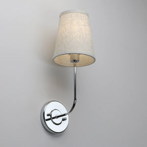 chrome single fabric wall sconce