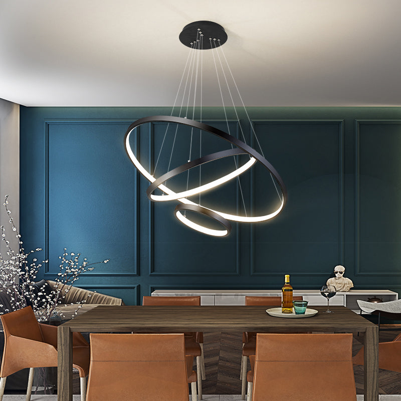 Lux Circular Chandelier in Living Room – Contemporary Interior Lighting