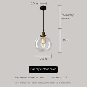 clear glass globe pendant light