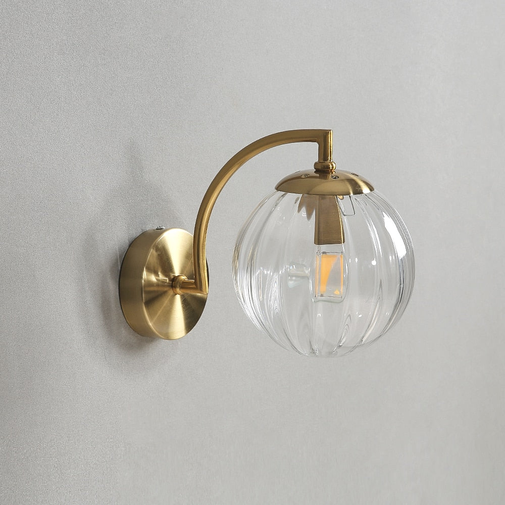 modern clear glass ball wall sconce