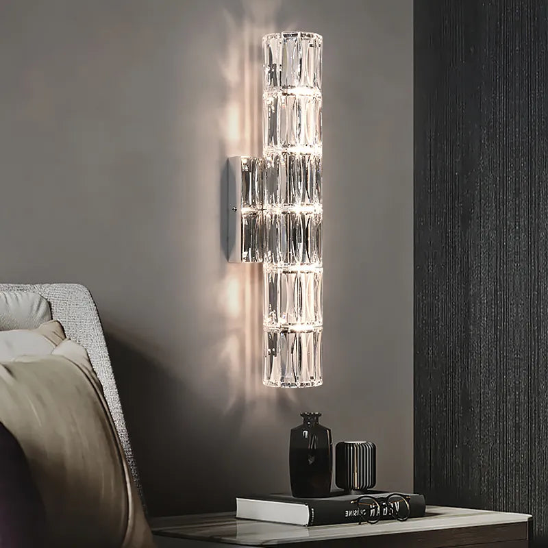 contemporary crystal wall sconces