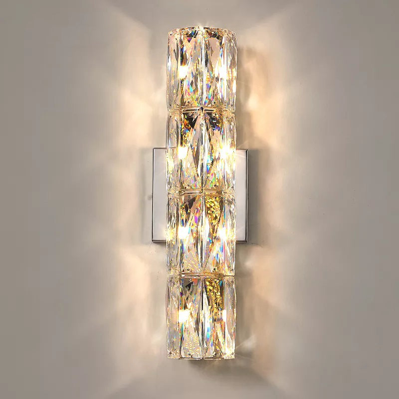 warm white crystal wall sconces for living room