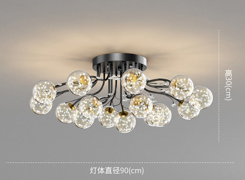 crystal globe chandelier ceiling light