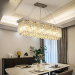 crystal rectangular chandelier dining room