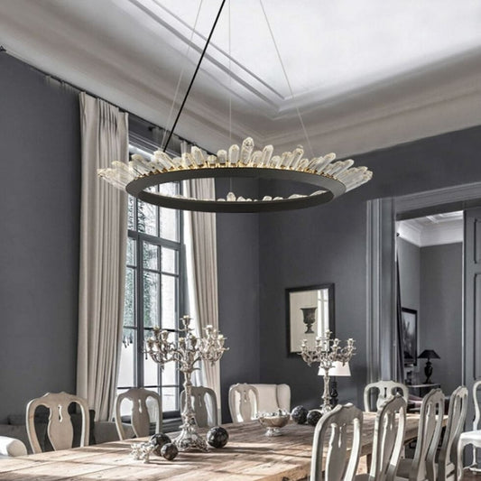 crystal round chandelier dining room