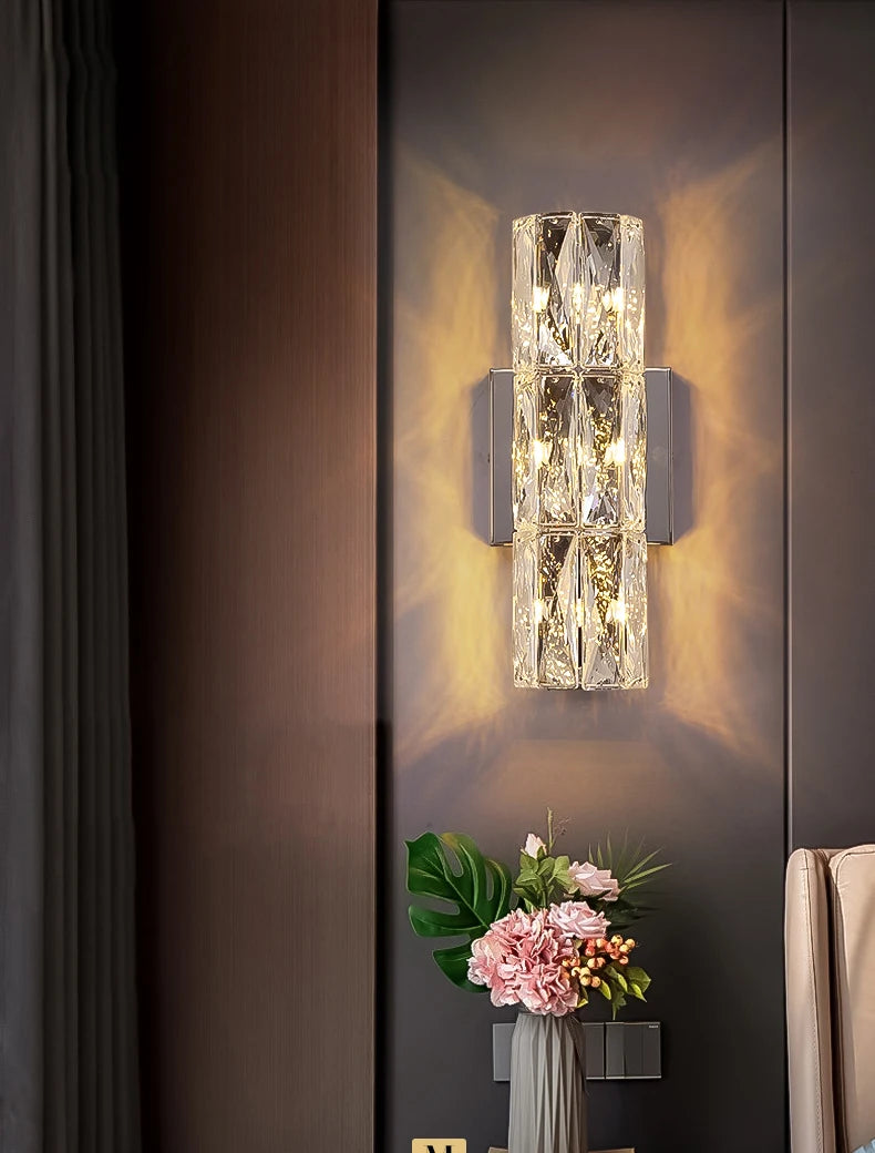 crystal wall sconce lighting for bedside