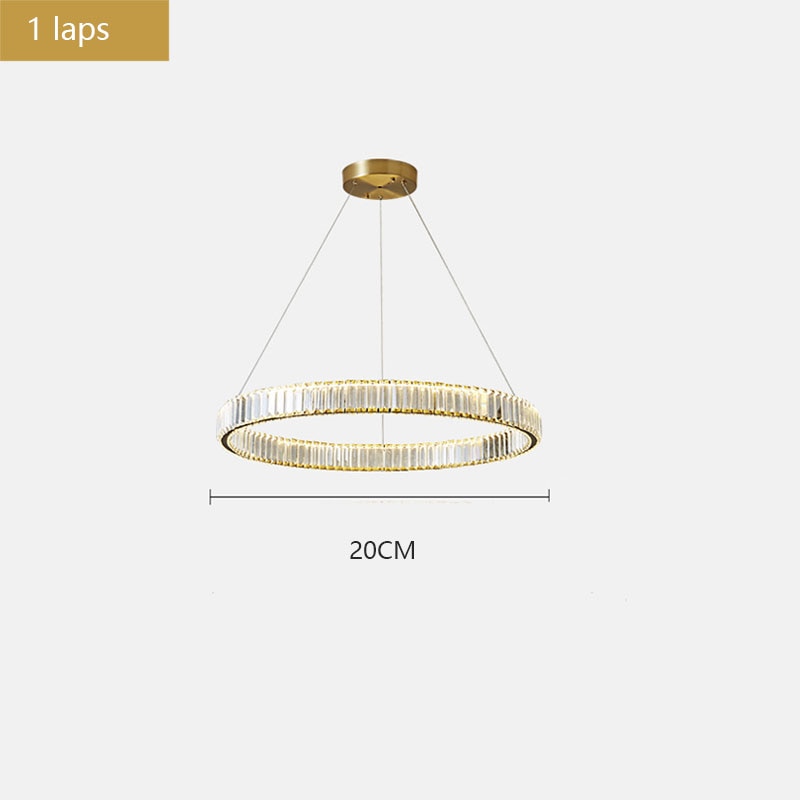 crystal round chandelier modern 7.87 inch