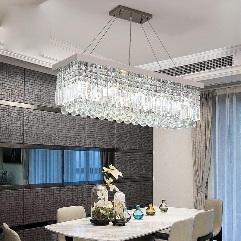 dining room rectangular crystal chandelier