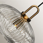 dome ribbed glass pendant light