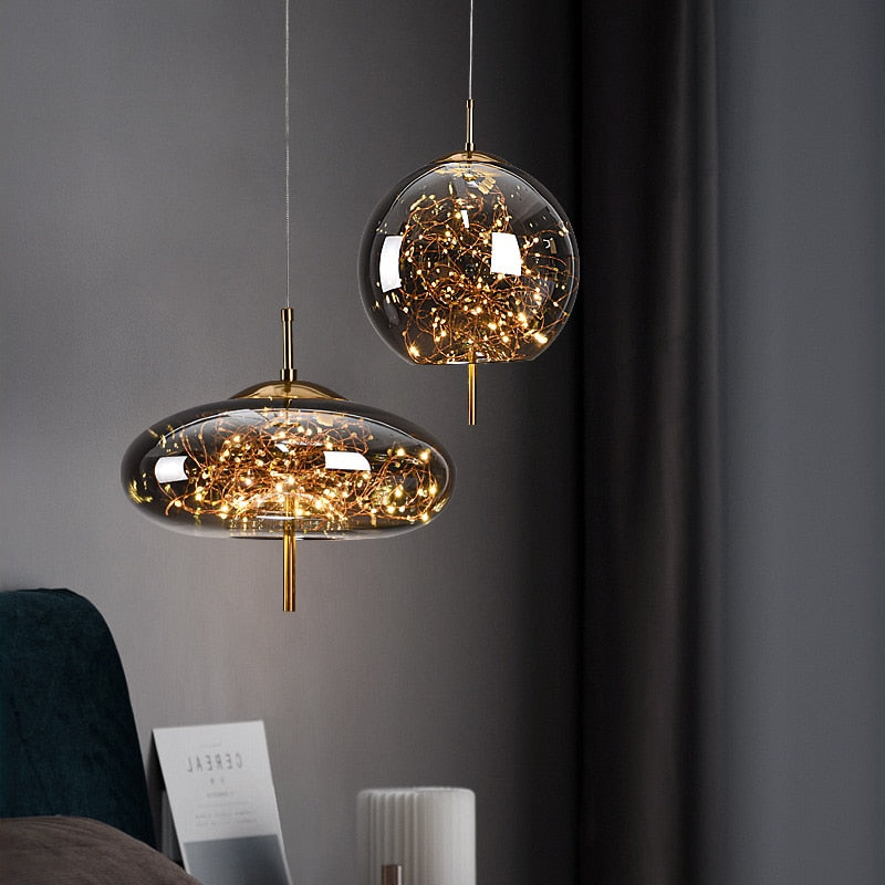 fairy glass pendant light modern