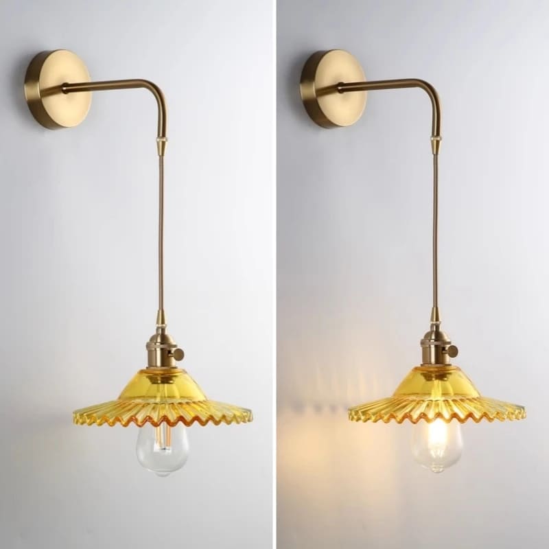 yellow flower wall sconce long