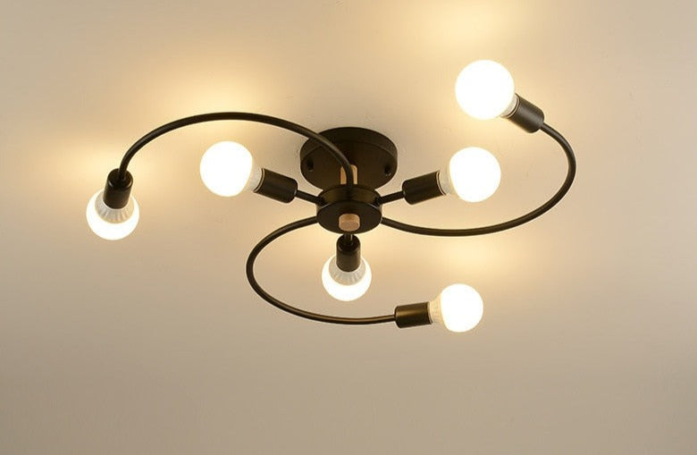 flower black ceiling light