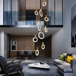elegant LED chandelier for two-story staircase
