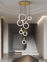 energy-efficient staircase chandelier LED