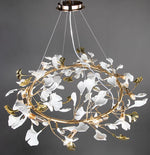 frosted gingko chandelier round