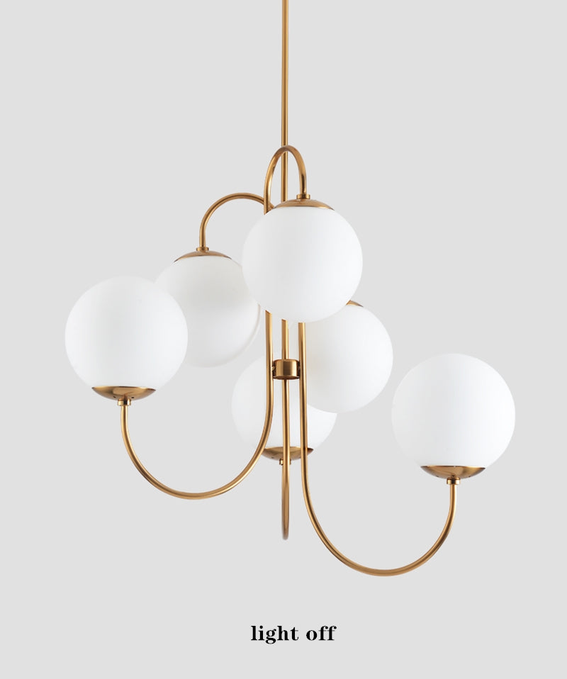 frosted glass ball chandelier