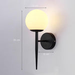 frosted glass globe wall light
