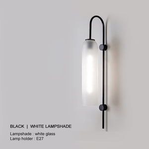 frosted long glass wall sconce