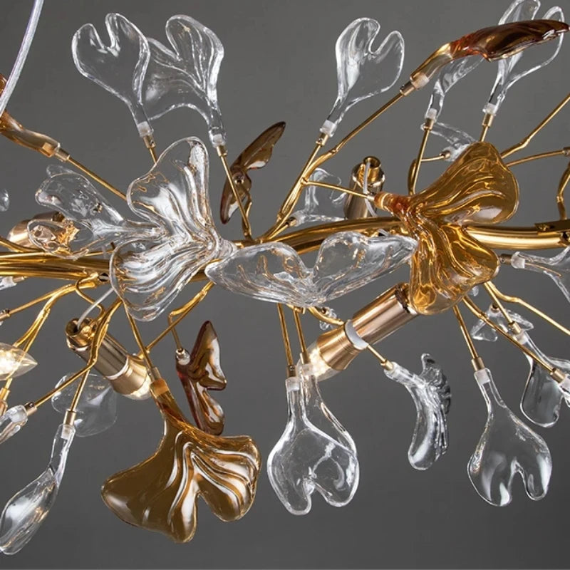 gingko leaf chandelier trasnparent