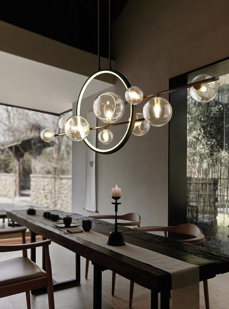 glass bubble chandelier dining room