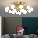glass globe chandelier living room