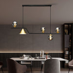 5 heads linear chandelier dining room