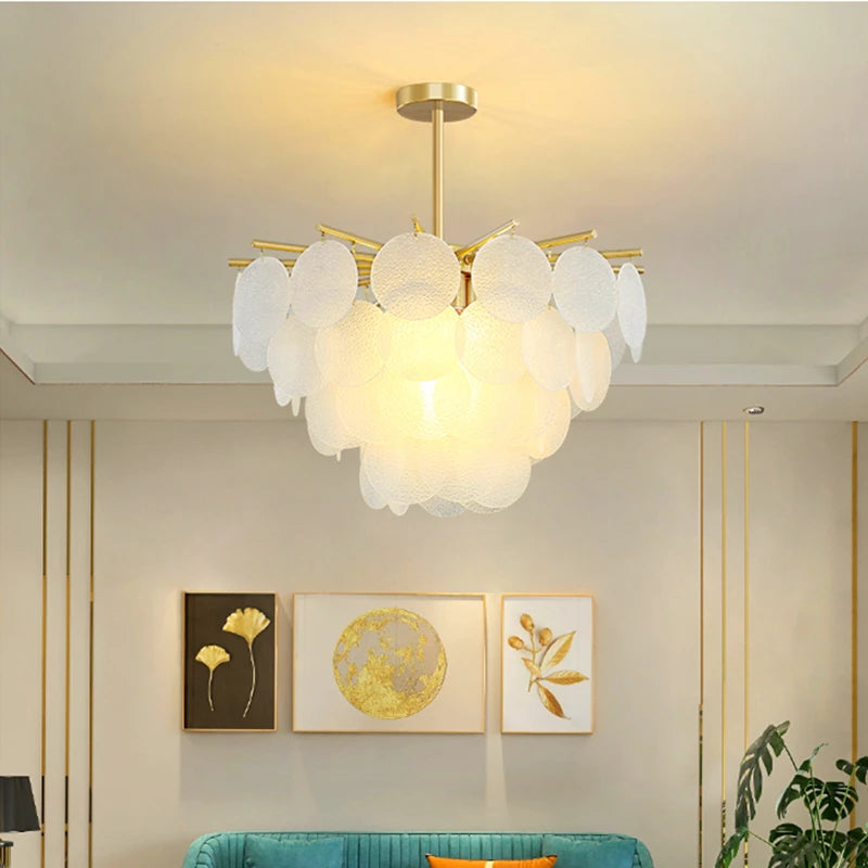 glass disc chandelier