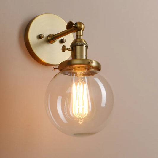 glass globe wall sconce