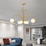globe chandelier living room