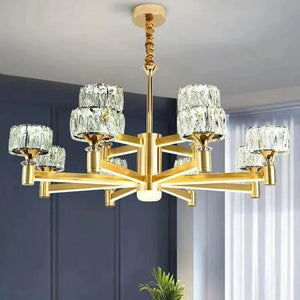 gold chandelier with glass