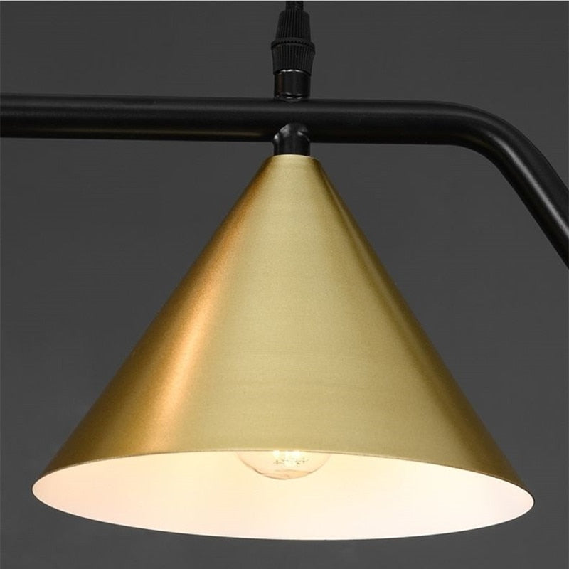 gold cone chandelier