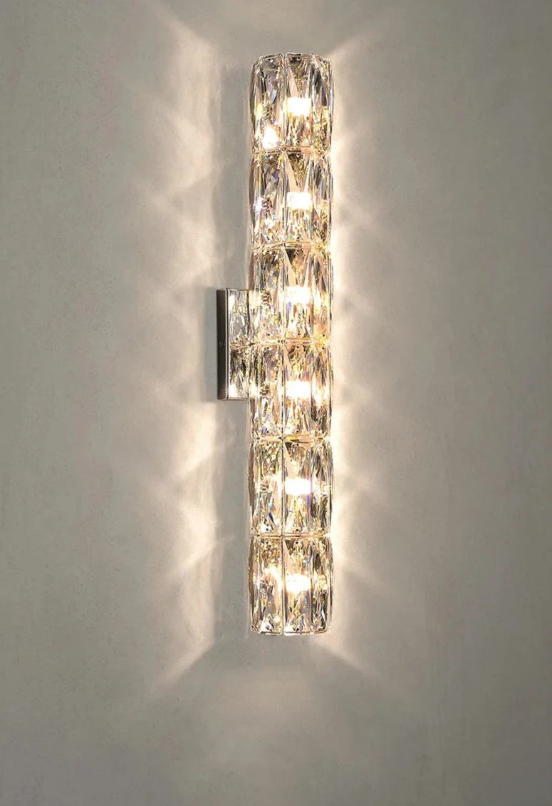 long gold crystal wall sconces