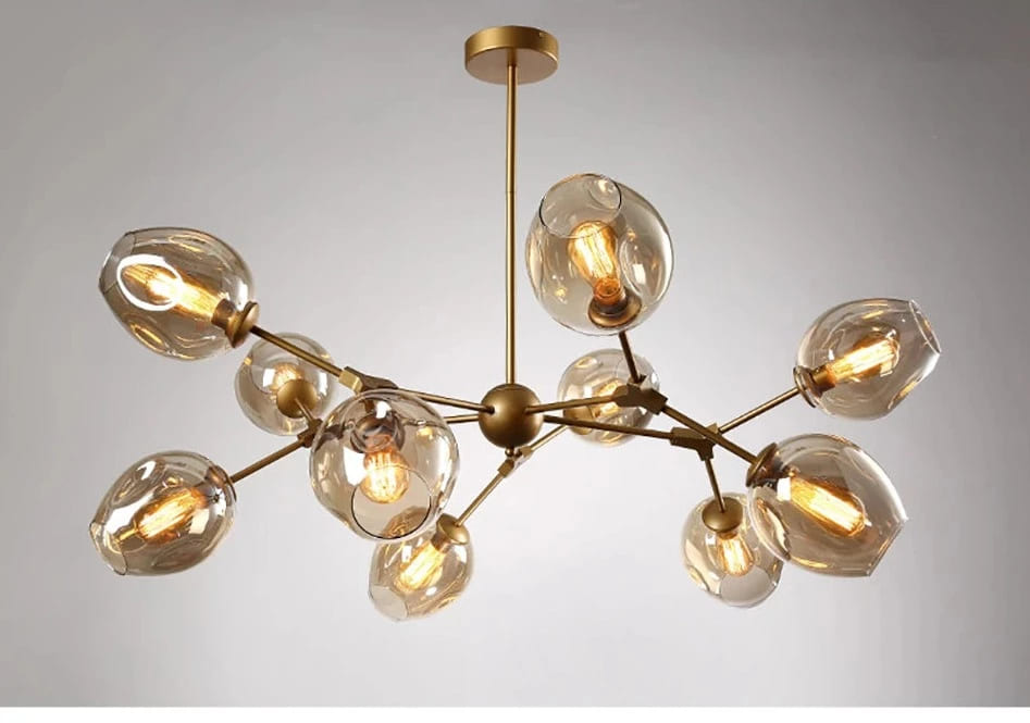 gold glass globe chandelier