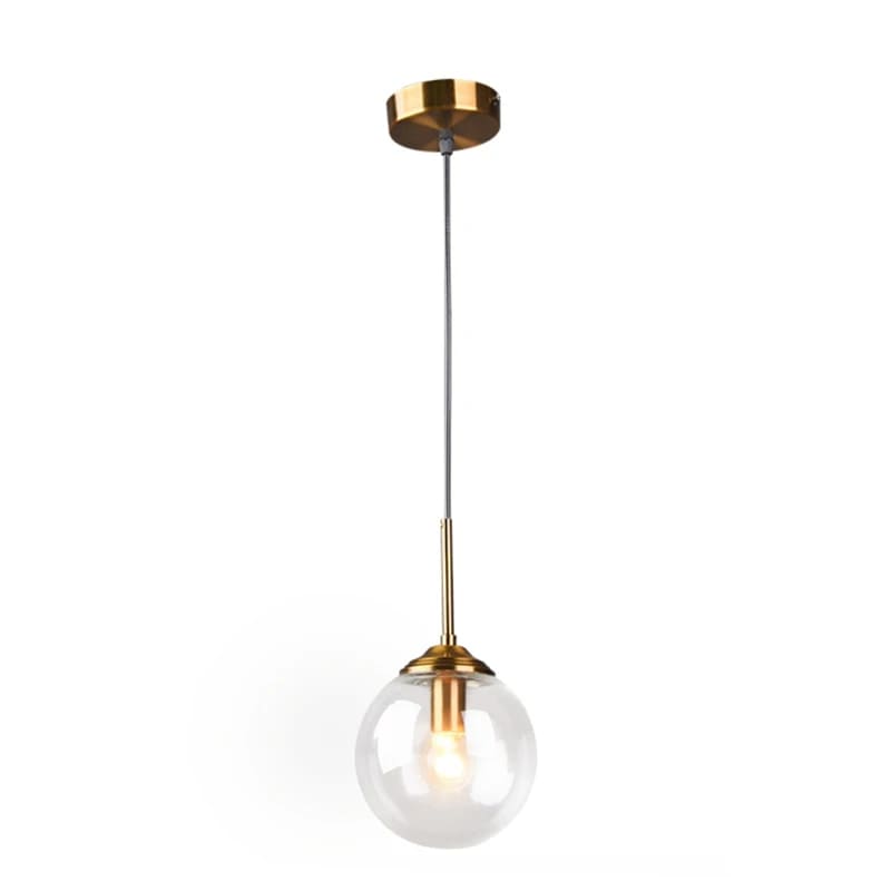 clear glass globe for pendant lights with gold frame