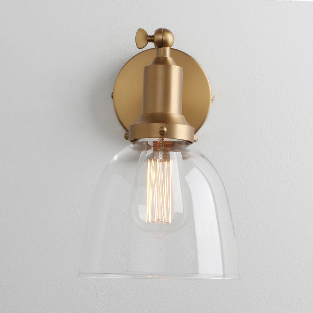 gold industrial wall sconces