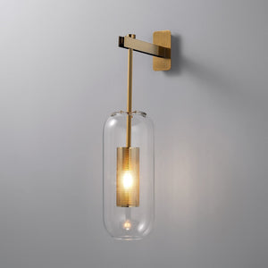 gold long glass wall sconce