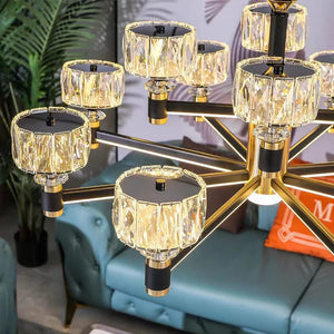 gold modern glass crystal chandelier