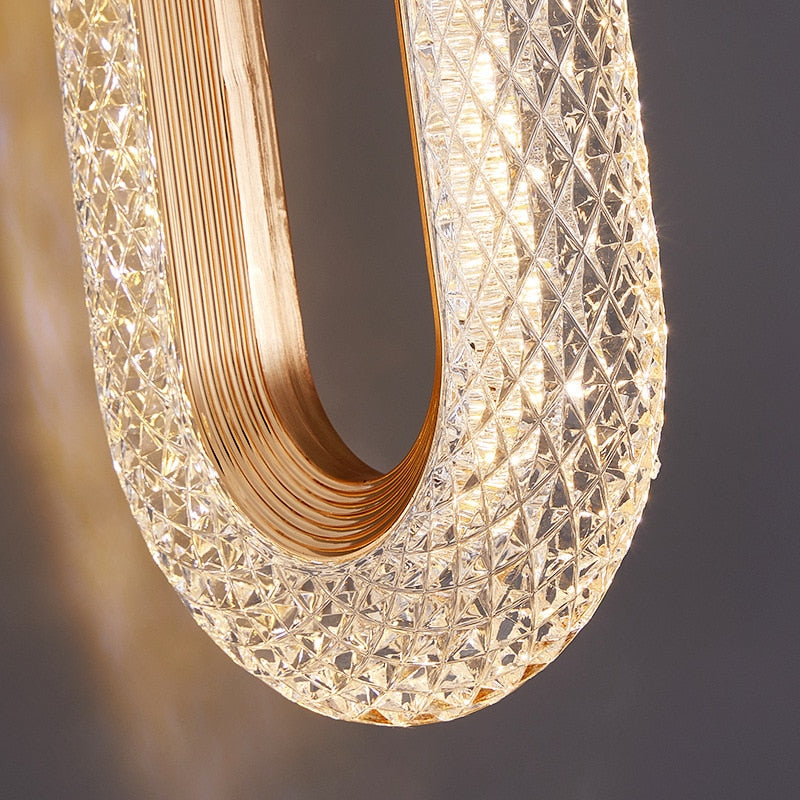 gold oval crystal pendant lights