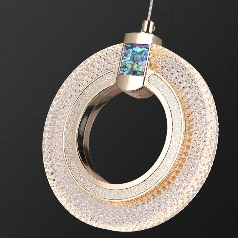 gold round crystal pendant lamp