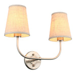 gold 2 lights fabric wall sconce