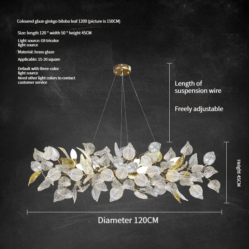 gold crystal leaf chandelier